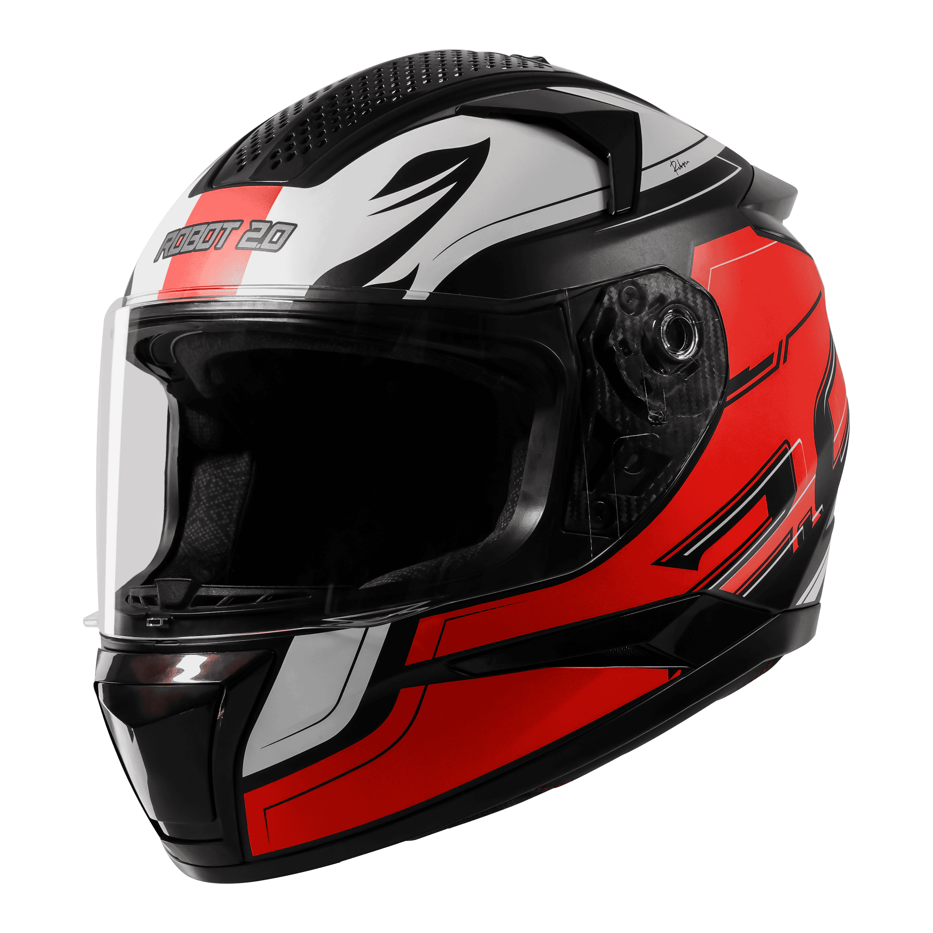 SBH-35 DOT ROBOT 2.0 REBORN GLOSSY BLACK WITH RED